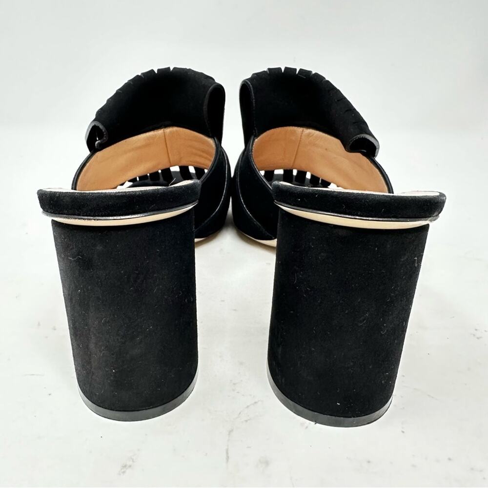 Gucci GG Marmont Black Suede Fringe Mules Sandals Womens Size EU 40 - Picture 3 of 11